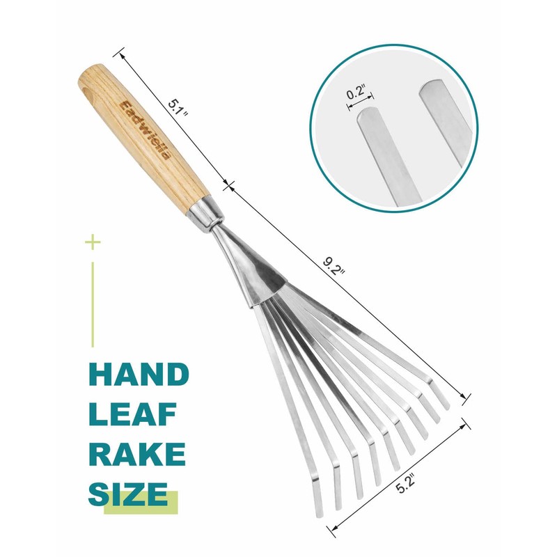 Small Hand Rake Garden Tool Hand Leaf Rake 9-Teeth Rake