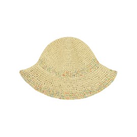 Women Straw Sun Hat Foldable Beach Hat Wide Brim Floppy Bucket Hat with Colored Rope (Colored Rope-Beige)