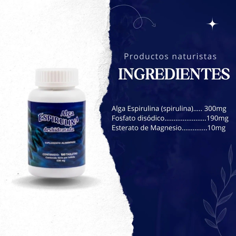 Alga Espirulina Suplemento Bajar Peso Adelgazar Sabor