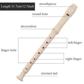 SANNIX 3 Pack 8 Hole Soprano Descant Recorder Instrument for Recorders with Cleaning Rod and Instruction German Style (Ivory White)