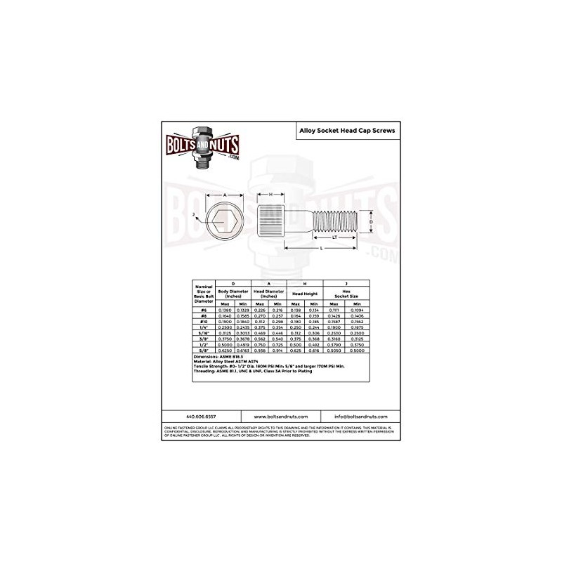 (4) 3/8-24 x 2-1/2" Allen Socket Head Cap Screws Alloy