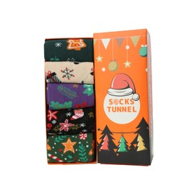 Colourful Funny Socks Women's Christmas Socks Animal Pattern Cartoon Stockings Cotton Christmas Socks Size 36-42, 5 Pack 02