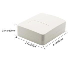 Zulkit 5Pcs Project Boxes ABS Plastic Electrical Project Power Case Small Junction Box White 3.23 x 2.56 x 0.87 inch (82 x 65 x 22 mm)
