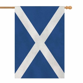 AOYEGO Scotland Flag House Flags 28 x 40 Double Sided Burlap Blue and White Yard Flags Spring Summer Farmhouse Seasonal Outdoor Flag