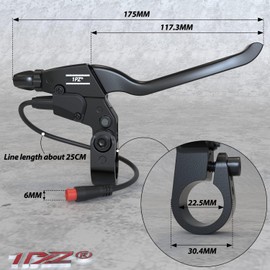 1PZ EB1-X02 Durable Waterproof 2 pin Connector 2 Wires Left & Right Electronic Brake Lever Accessories for Electric Bicycle E-Bike Scooter (1 Pair)