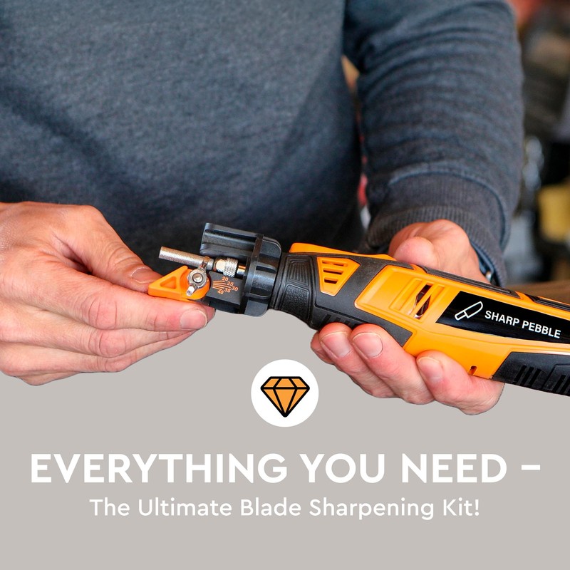 Sharp Pebble Cordless Lawn Mower Blade Sharpener – Adjustable 20°-