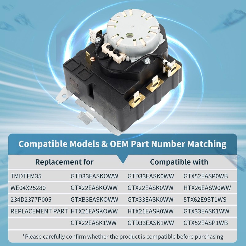 TMD1EM35 WE04X25280 234D2377P005 Dryer Timer, Compatible with GE GTD33EASK0WW GTX22EASK0WW