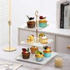 2 Pack RAUVOLFIA 3 Tier Cupcake Stand with Gold Rim,