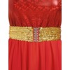 AFAVOM Praise Dance Dresses for Women Metallic Sequin Asymmetric Ruffle