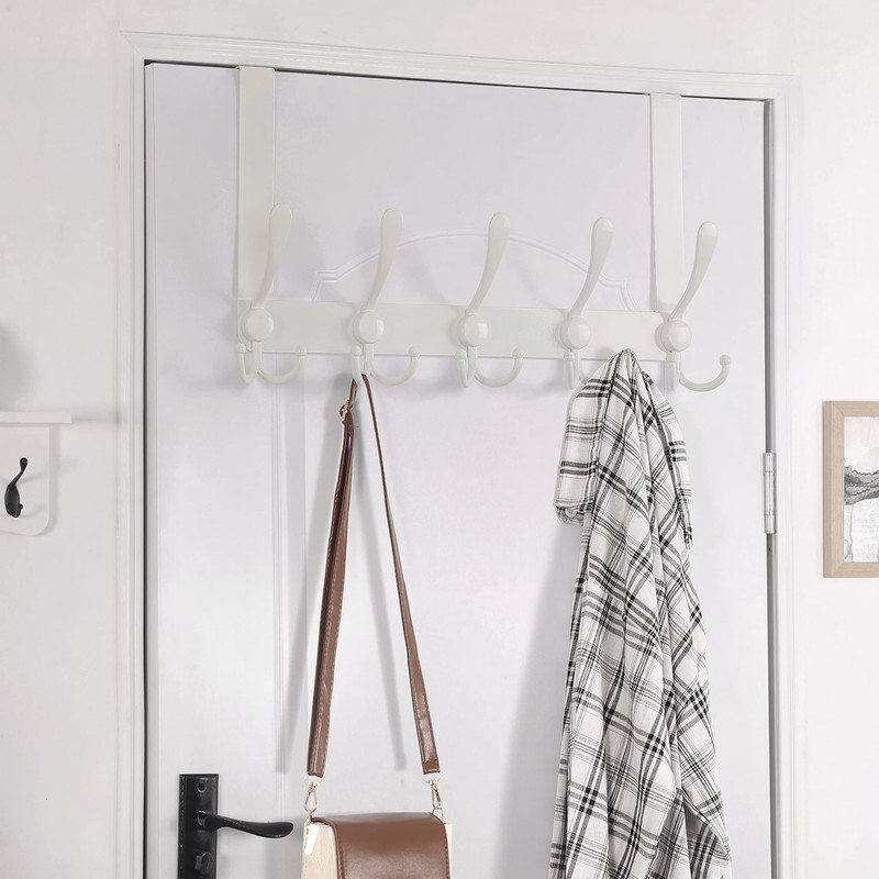 Dseap Over The Door Hook Hanger - 5 Tri Hooks,