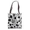Punk Rock Minimalist Black and White Pattern Wall Art Tote
