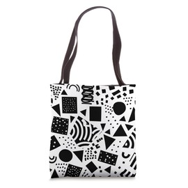 Punk Rock Minimalist Black and White Pattern Wall Art Tote Bag