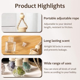 Hanging Car Air Freshener Diffuser, 100Pcs 8ml Empty Glass Essential Pendant Bottles, Automotive Oil Aromatherapy Fragrance Perfume Containers