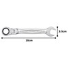 Tone Oscillating Ratchet Glasses Wrench HPRMF-18 Double Side Width 0.7