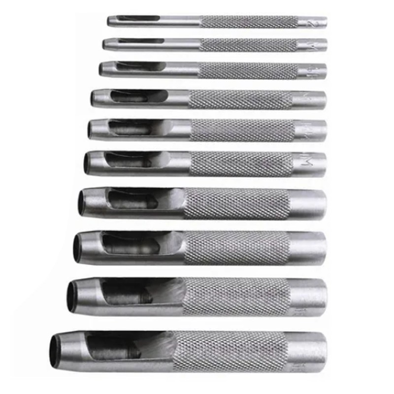 10PCS Belt Punch Set Carbon Steel High Hardness Round Hollow