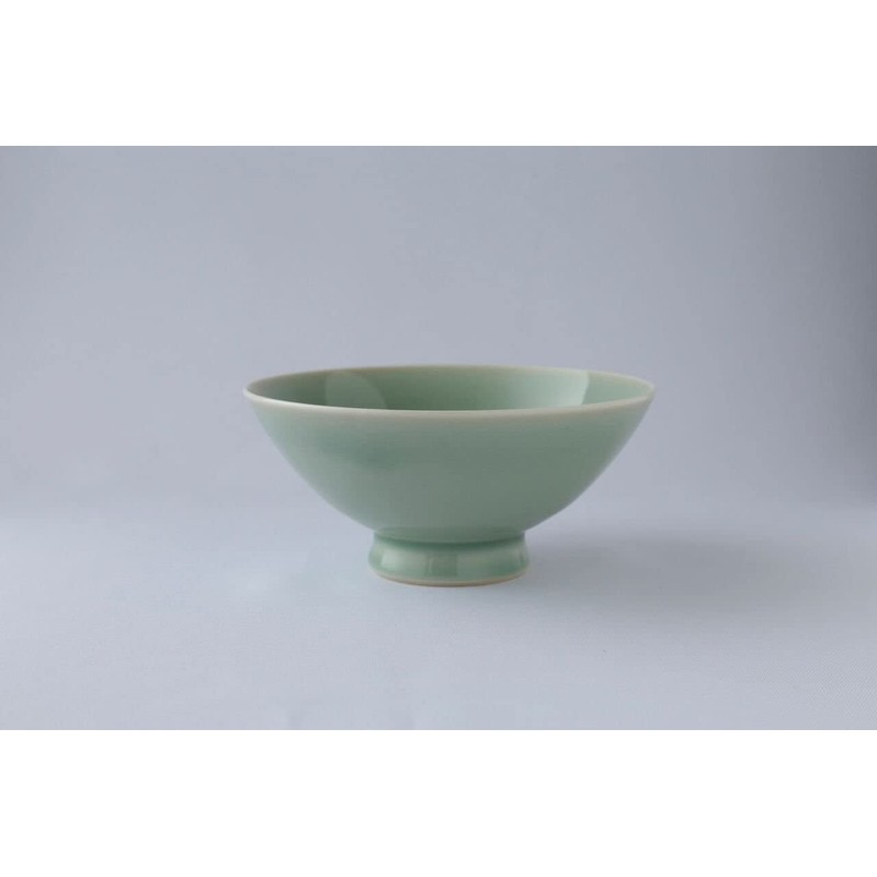 大堀 相馬 Burn 松永 Kiln Rice Bowl Celadon Color (Large)