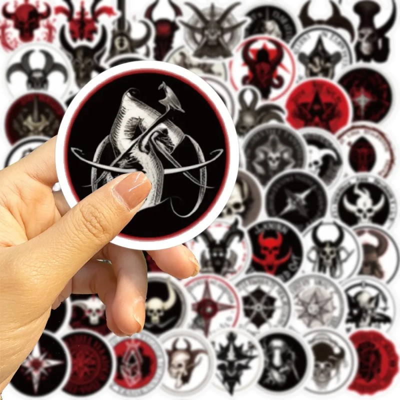 Calaveras Signos Góticos 50 Calcomanias Stickers Pvc Vs Agua Calaveras