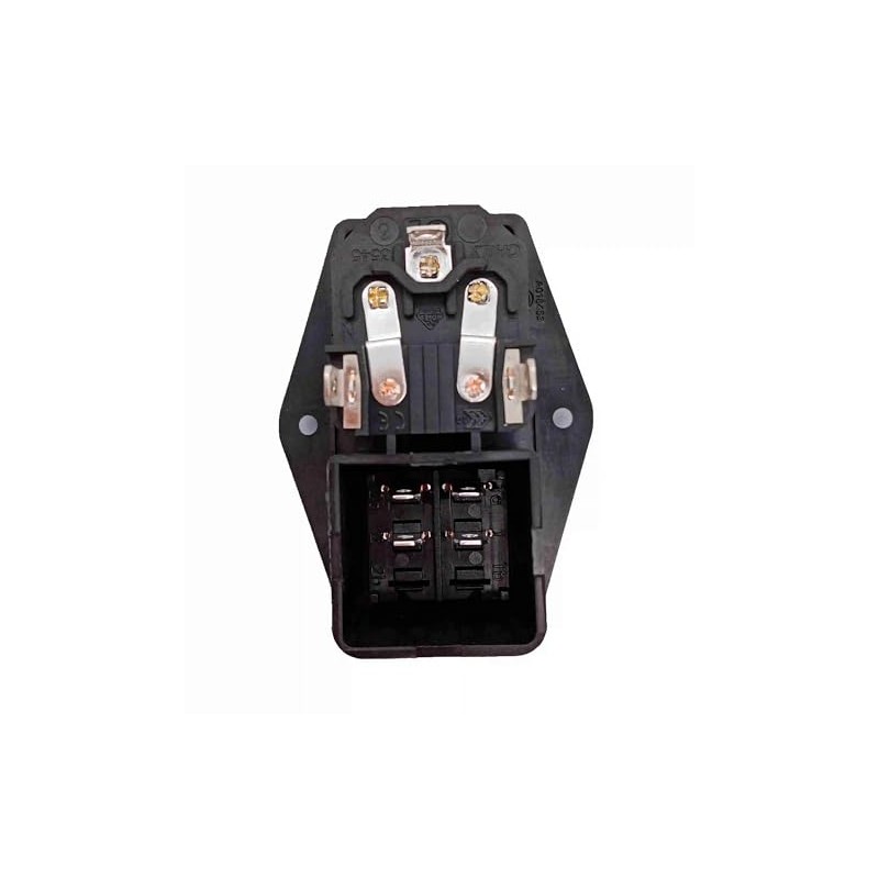IEC Built-in Socket C14, with Green Switch and Two Fuses,
