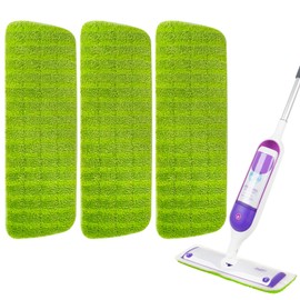 3 Pack Reusable Microfiber Mop Pads for Swiffer PowerMop, Power Mop Refill Pads for 13''-16'' Spray Mop, Machine Washable Microfiber Mop Pads for All Floor Types Cleaning, Eco Home Cleaning Mop Pad