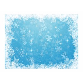 Allenjoy 8x6ft Ice Blue Winter Backdrop 1st First Birthday Party Supplies Wonderland Decor Banner White Snowflake Christmas Baby Shower Kids Children Background Props Decorations Photography Studio