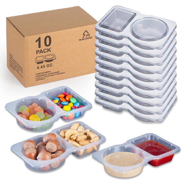 MACTANO MACTANO 40 Sets Condiment Container with Lid, Disposable Double