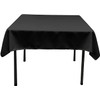LA Linen Polyester Poplin Square Tablecloth, 52-Inch, Black, 132 x 132 x 0.04 cm