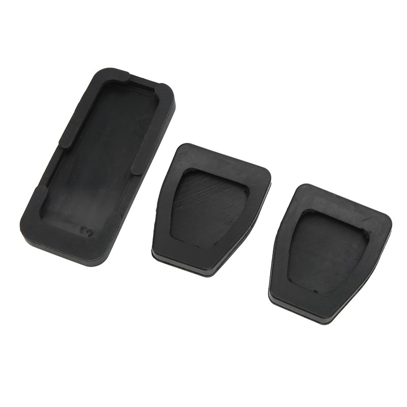 3pcs Clutch Brake Accelerator Pedal Pad Kit Rubber Black Flexible