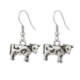 Cow Earrings for Women, Cow Farm Pet Dangle Hook Earrings, Dairy Cattle Dangle Farm Animals Jewelry, Cow Gift