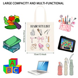 TSOTMO Hair Stylist Gift Hairdresser Coquette Tote Bag Esthetician Cosmetology Student Graduate Gift (Bows Hair tote)