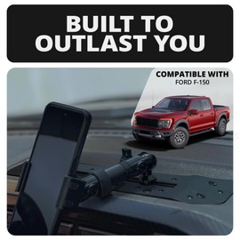 Tackform TRAXX Fast Track Dash Mount - Phone & Tablet Holders - Compatible with ‘21-‘25 Ford F-150 (See Trim Compatibility List to Ensure Fitment) | No Drilling Required | Aluminum Tube Arms | Blue