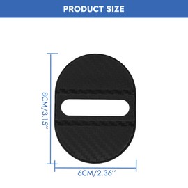 BlinkAutor 4PCS Car Door Lock Cover, Carbon Fiber Texture Door Latch Protector for Rust Prevention & Noise Reduction, Universal Automotive Door Lock Guard Accessories for Cars SUVs Trucks (Black)
