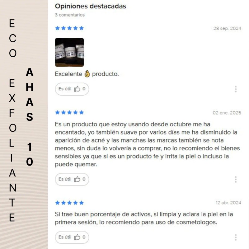 Eco- Exfoliante Facial Despigmentante Y Anti-acné Con Aha´s