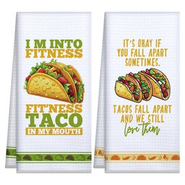 Taco Kitchen Towels,Taco Gifts,Taco Accessories Kit,Cute Kitchen Dish Hand Towels Tea Towel,House Warming Gifts,Funny Kitchen Decor,Hostess Taco Tuesday Gift,Mexican Kitchen Towels Decorative Set of 2