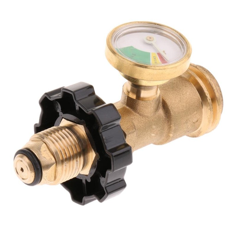perfk Propane Tank Adapter with Gauge Copper Conversion Adapter with