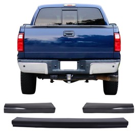 IKON MOTORSPORTS, Tailgate Protector Compatible with 2008-2016 Ford F250 F350 F450 Super Duty with Flex Step Tailgate, PP Matte Black Tailgate Cover Moulding Cap Trim Protector 3PCS