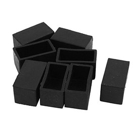 sourcing map Plastic Rectangle Shaped Furniture Table Chair Leg Foot Cover Cap 40mm x 20mm 8pcs Black