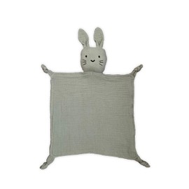 Leyl&Ari Organic Muslin Lovey Blanket | Cotton Bunny Security Blanket for Boys and Girls (Sage)