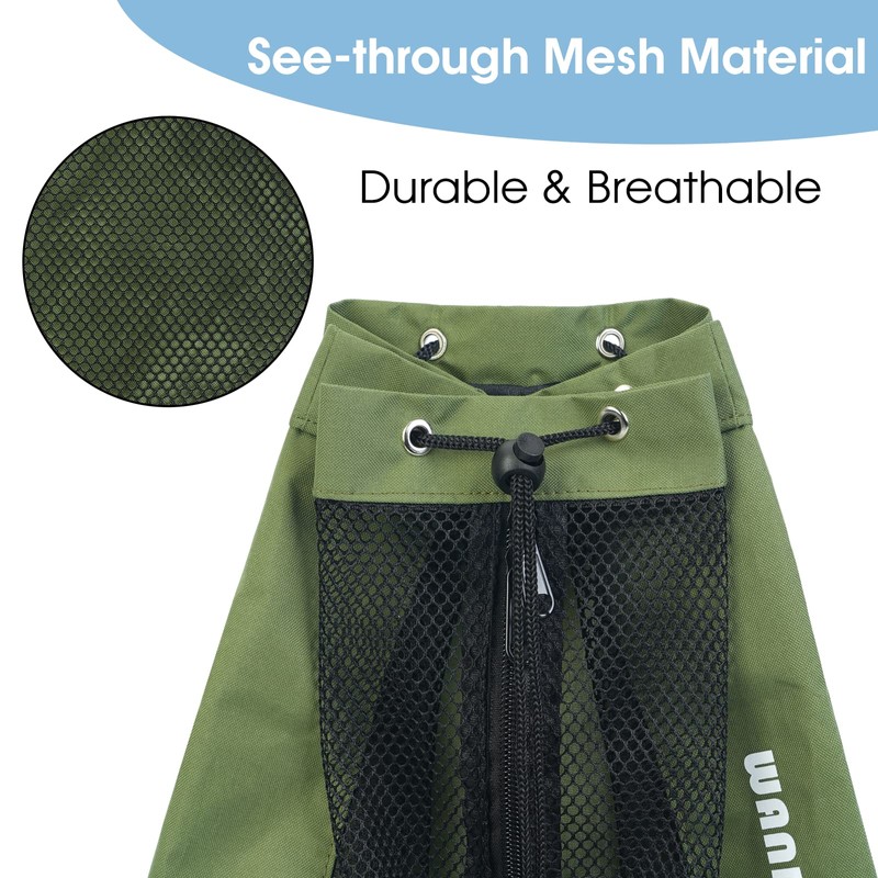 WANDF Swim Bag Mesh Drawstring Backpack Beach Backpack for Swimming,