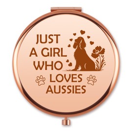 Aerfhhy Aussie Lover Gift for Australian Shepherd Dog Owner Compact Makeup Mirror for Aussie Dog Mama Australian Shepherd Lover Pocket Folding Travel Mirror Doggy Gift for Puppy Owner Women