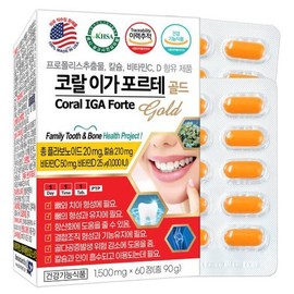 코랄 이가 포르테 골드 60정 치아 코랄 칼슘 프로폴리스 리소짐 식물스테롤 Coral Ega Forte Gold 60 Tablets Dental Coral Calcium Propolis Lysozyme Phytosterol