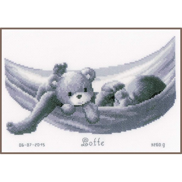 Vervaco Counted Cross Stitch Kit Baby in Hammock 10.8" x 7.6"
