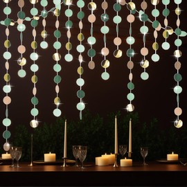 Pack of 4 Hanging Round Garland, Party Decoration, Perfect Birthday Party Decoration, Creative Garlands, Versatile Garland Decoration for Celebrations (Green)