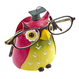 By-Bers Glasses Holder, Zoo Owl Lion Tiger Rhino Panther Hippo Hand-Painted, Funny, for Children and the Young at Heart, A Beautiful Design Piece Made of Polyresin