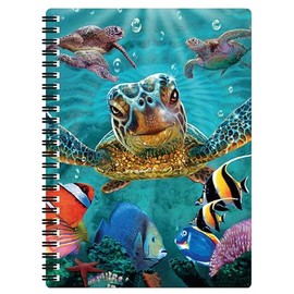 3D LiveLife Notebooks - Tiny Bubbles from Deluxebase. 80 Page Lined Lenticular 3D Sea Turtle Notebook. A5 Notebook for Superb School or Office Stationery.