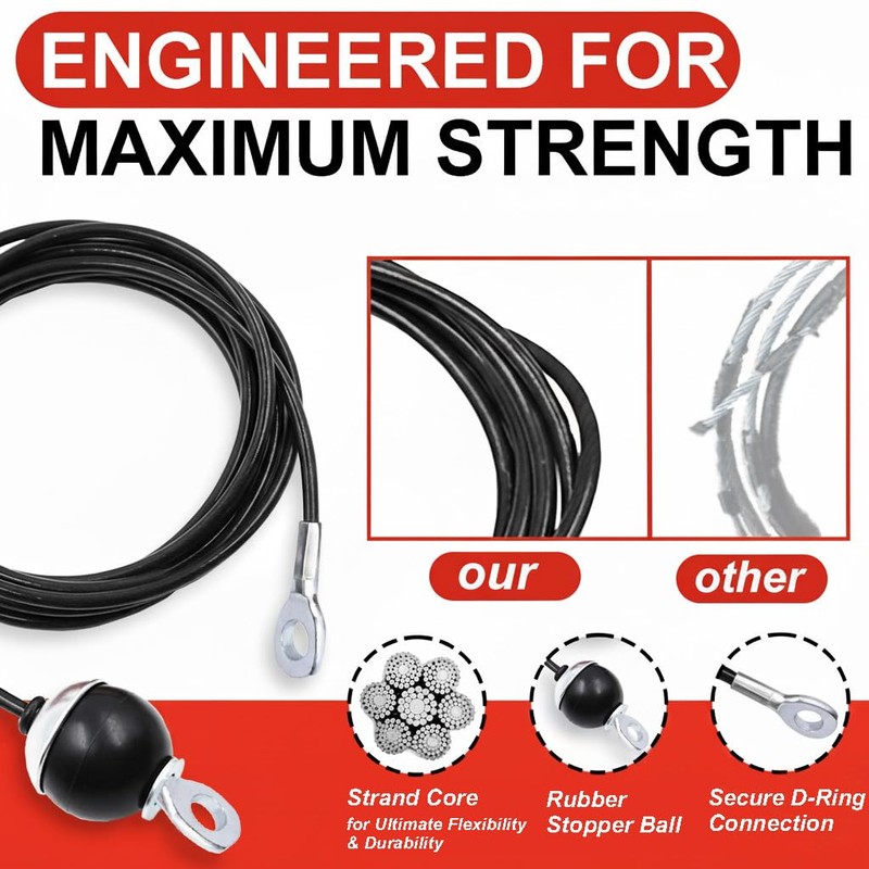 Fitness Pulley Cable Replacement - 5mm(0.2inch) Heavy Duty Steel Wire