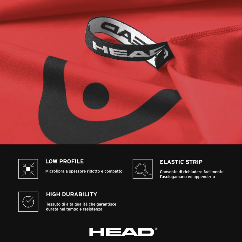 Head Active Microfibre Towel with Elastic Band, Lightweight Fitness Towel,
