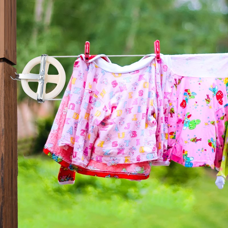 TooTaci Outdoor Clothesline Kit, 5" Nylon Clothes Line Pulley Kit,