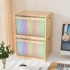 LONTAI Bamboo Hanging File Boxes with Lids 2 Pack, File