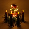 CVHOMEDECO. Real Wax Hand Dipped Battery Operated LED Timer Taper