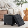 Ornavo Home 15 Inch Folding Storage Ottoman with Storage, Square